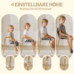 Barnstolar 2 pack Vit Furuträ för Barnrum och Lekrum Justerbara Stolar med Halkskydd för Barn 3 till 15 år Ergonomisk och Stabil