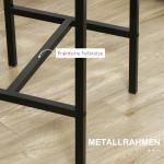 3-delad Stångsats, Högt Bord och 2 Stolar, MDF, Metallram, Vattentät, Brun