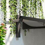 Terrasstak Pergola med Väggfäste Mörkgrå av Aluminium för Terrass och Trädgård Paviljong med Justerbart Tak 3 x 3 m