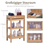 Badrumshylla med Gångjärnslock Naturlig Bambu för Badrum 46 X 29,5 X 76,5 Cm