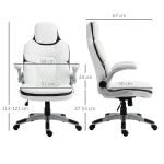 Ergonomisk Kontorsstol Höj- och Sänkbar med Fällbara Armstöd och Vippfunktion 69 X 67 X 113-121 Cm