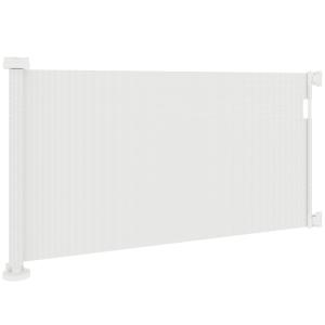 Utdragbar Trappgrind 0-136 cm Hög, Dörrgrind för Husdjur, Vit, 142x10x87 cm