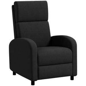 Relaxfåtölj med Liggyta och Justerbart Ryggstöd samt Fotstöd för Vardagsrum Ergonomisk och Bekväm Svart Konstläder
