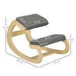 Ergonomisk Gungande Knäpall för Hemmakontor för Förbättrad Hållning, Grå