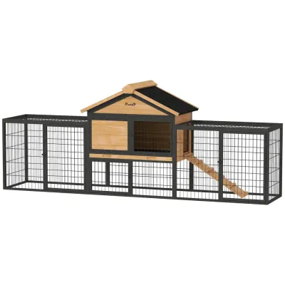 Kaninbur Smådjursbur 2 Våningar Gul 217 x 53 x 86 cm