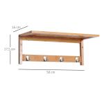 Väggarderob Prisvärd Natur Trä för Hall och Förvaring Platsbesparande Design med Krokar för Kläder och Jackor 50 x 16 x 17,5 cm