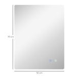 Badrumsspegel Väggspegel Silver av Glas för Badrum LED Belysning med Touch och Anti-Imma Ø 60 cm