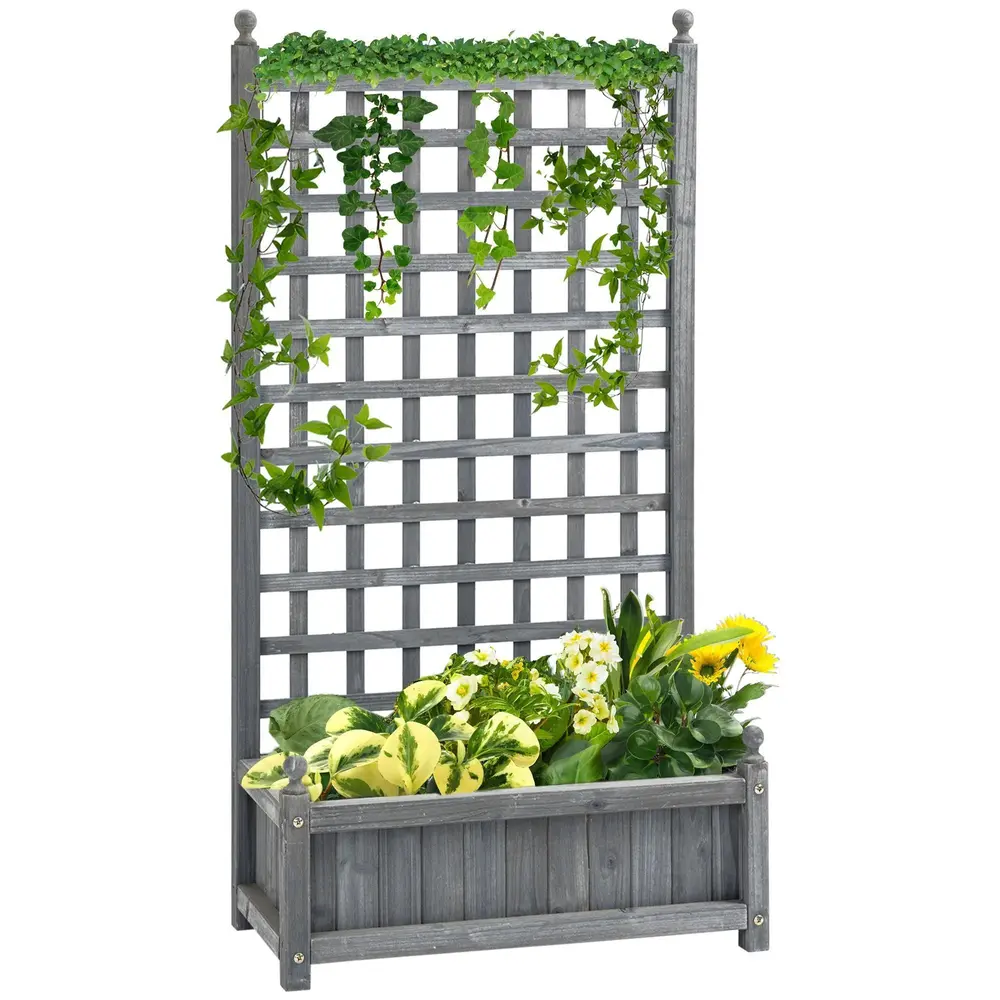 Odlingslåda med Spaljé Upphöjd Blomlåda i 64 x 28 x 120 Cm