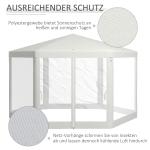 Partytält Trädgårdstält Kräm av Polyester och Metall för Trädgårdsfester 4x4m Sexkantigt Paviljong med Myggnät Elegant