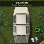 Tunneltält Campingtält Khaki av Polyester för Trädgård och Utomhusbruk Familjetält för 5 Personer med 2 Rum Vattenpelare 3000 mm
