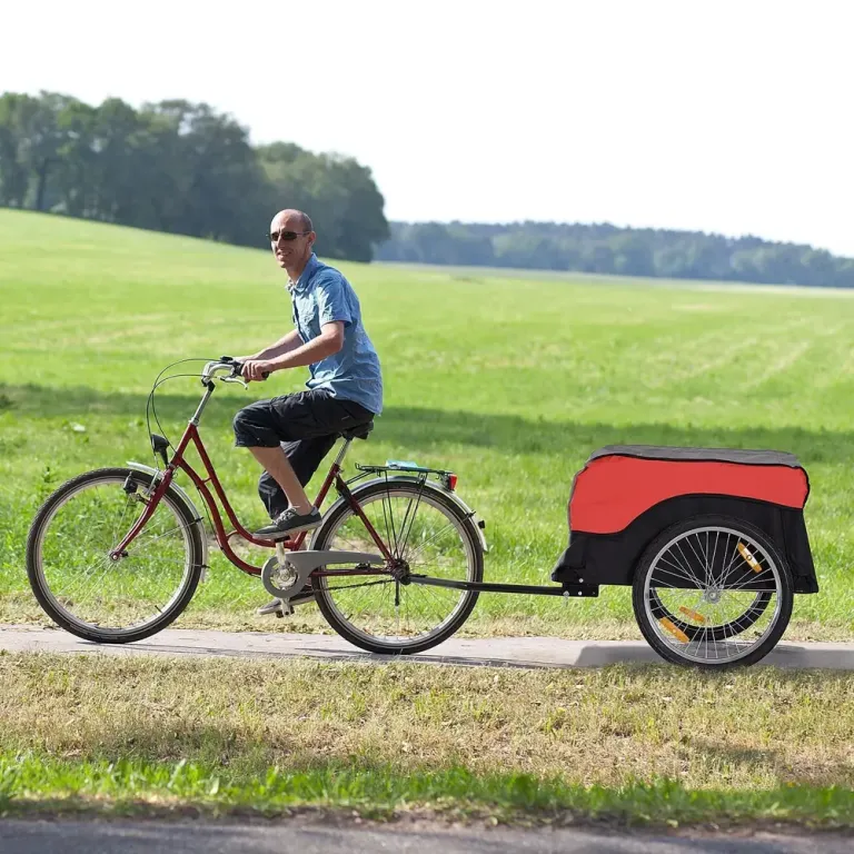 Hopfällbar Cykelvagn och Lastkärra, Röd/Svart