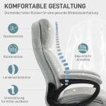 Kontorsstol Skrivbordsstol Ljusgrå av Tyg och Metall för Kontor Ergonomisk Snurrstol med Vippfunktion 120 kg
