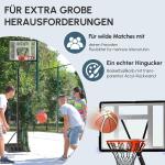 Mobil Basketstativ Basketkorg Höjdjusterbar Stål och Plast för Trädgård och Idrottsplats Svart 90 X 165 X 302-352 Cm