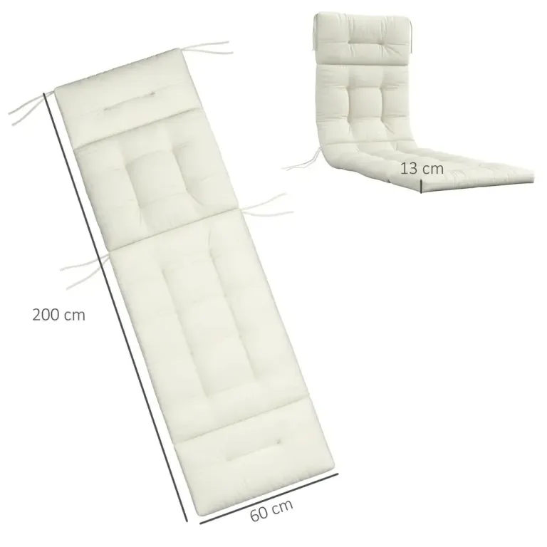 Solstolskudde Dyna Krämvit av Polyester 200 x 60 x 13 cm