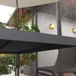 Trädgårdsbord Uteplatsbord Mörkgrå av Aluminium för Trädgårdsterrass Matbord för 6 Personer Robust Balkongbord 145 x 90 x 74 cm