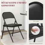 Set med 2 Hopfällbara Kontorsstolar med Metallben, för Kontor/Reception/Väntrum, Konstläder, Svart