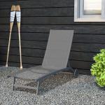 Solsäng med 5 Justerbara Rygglägen och Ventilerande Tyg för Pool och Trädgård Hållbar och Stabil Mörkgrå Aluminium 195 x 66 x 34 cm