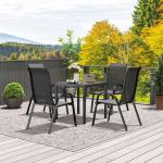 Trädgårdsbord Campingbord Fällbart Svart av Aluminium och Trälook för Trädgård och Balkong Väderbeständigt Bord 73 x 73 cm