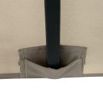 Trädgårdspaviljong med Ventilation, Väderbeständigt Partytält med 4 Sidoväggar, Robust Aluminiumram, Khaki, 3 x 3 m