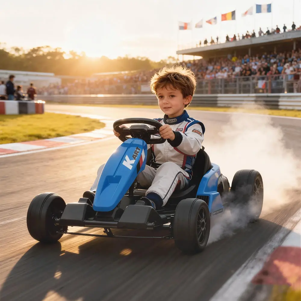 24V Elektrisk Gokart Driftläge Justerbart Säte 5-punkts