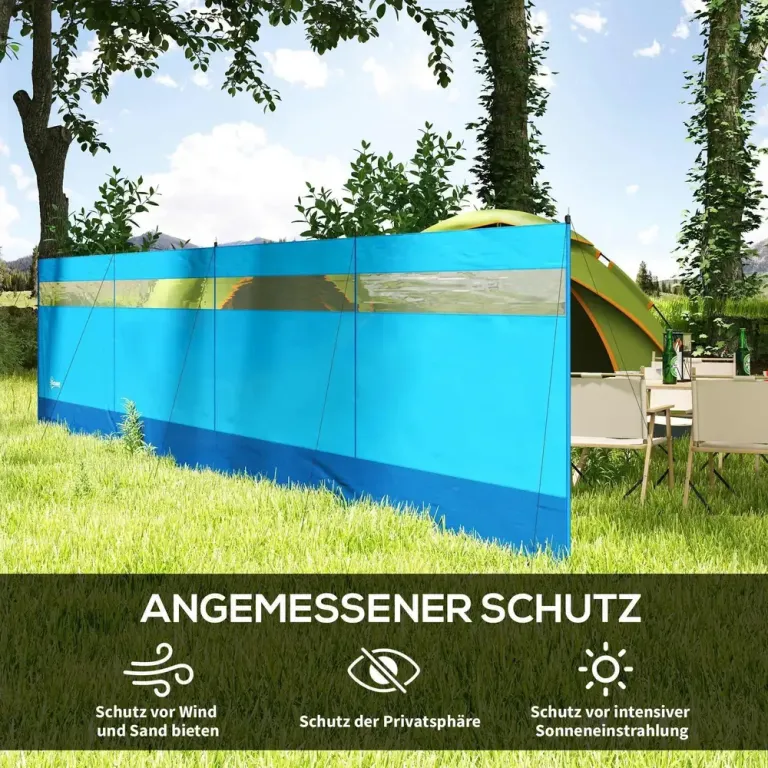 Vindskydd för Strand och Camping 725 x 140 cm, Blått