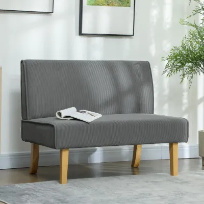 Soffa Loveseat Grå av Tyg 110 x 62 x 85 cm
