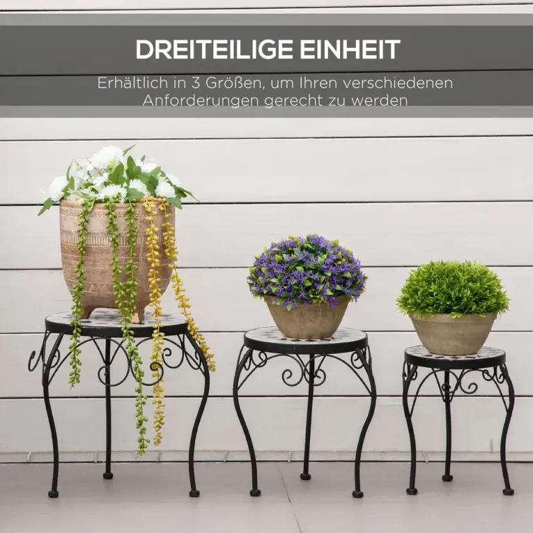 Blomställ i Metall 3-Pack Dekorativa Växtställ