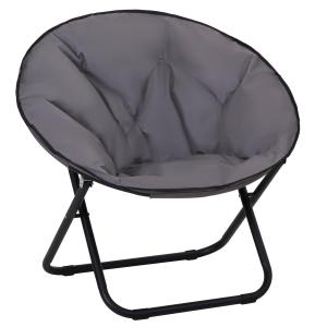 Hopfällbar Campingstol med Vaddering Bekväm Fällstol Oxford-Tyg Lättviktig för Fiske och Festival Grå 80 X 80 X 75 Cm