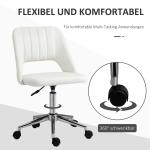 Kompakt Snurrstol i Beige Tyg, Höj- och Sänkbar Skrivbordsstol för Hemmakontor, Modern Design Utan Armstöd, Beige