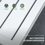 Loungegrupp i Aluminium 3 Delar, L-Formad Hörnsoffa med Bord, Modern Utemöbel för Balkong och Terrass, Gräddvit