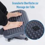 Ergonomiskt Fotstöd Justerbar Höjd och Lutning Halkfri Yta med Massageknoppar Mörkgrå 46 X 35 Cm