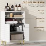 Badrumsskåp Golvmodell Vit MDF med Hyllor för Badrum Soft Close-dörrar Modern Design Förvaring med Öppna Fack