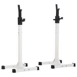 Justerbara Skivstångsställ 2-Pack, Robust Hantelställning med Gummifötter, Säker Styrketräning Hemma, Svart, 105-160 cm, 150 kg