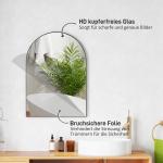 Badrumsspegel Väggspegel med Aluminiumram Svart av Glas och Metall för Badrum och Sovrum Spegel med Spricksäker Film 50 x 70 cm