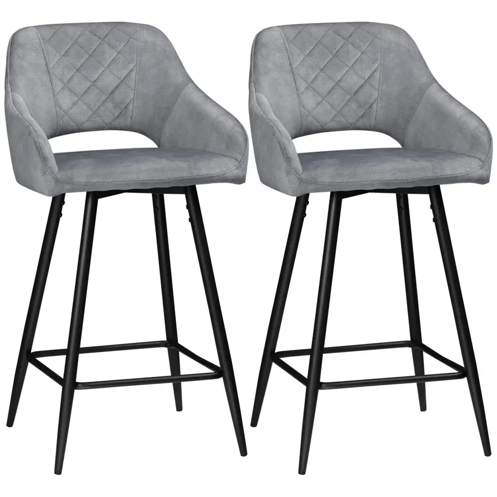 Barstolar i Konstläder 2-Pack Köksstolar 50 x 53 x 94 Cm