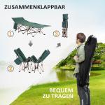 Campingsäng Gästsäng Hopfällbar Grön av Stål och Oxford Tyg för Camping och Resor inklusive Bärväska Stabil och Bekväm Säng 190 x 68 x 52 cm