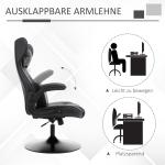 Ergonomisk Gamingstol med Gungfunktion, Bekväm Kontorsstol i Konstläder, Höj- och Sänkbar Sits för Spel och Arbete, Svart