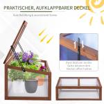 Mini Växthus Stabil Natur Trä för Trädgård med PC-Paneler för Optimalt Ljusinsläpp och Odling av Plantor 100 L x 65 B x 40 H cm