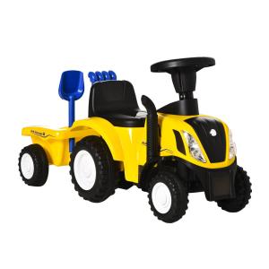 Åkbil Traktor med Släp Gul av Plast och Metall för Barn 2 År Leksaksfordon för Inomhus och Utomhusbruk Rolig Lekbil