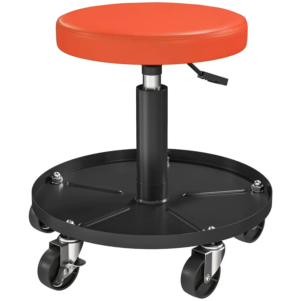 Verkstadspall Höjdjusterbar med Hjul 38–50 cm, Orange
