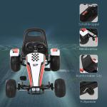 Gokart för Barn Trampbil med Pedal och Bromsar Stål för 3-8 År Vit 104 X 66 X 57 Cm