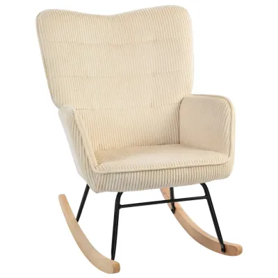 Gungstol Relaxstol Beige av Manchesterlook och Trä Fåtölj