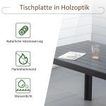 Trädgårdsbord Aluminiumbord Svart Trä-Plast Polywood för Trädgård och Terrass Väderbeständigt och Modernt 120 X 70 Cm