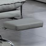 Kontorsstol Chefsstol Ljusgrå av Tyg och Metall för Kontor Ergonomisk med Liggfunktion och Fotstöd 135 kg