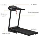 Hopfällbart Löpband, Elektriskt 500 W, 1–12 km/h, LED-display, Mugghållare och Mobiltelefonstöd, för Hemgym, Svart, 134 x 60 x 118 cm