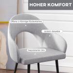 Relaxstol Fåtölj Grå av Linnelook och Stål för Sovrum Klädd Stol med Armstöd Bekväm Sittplats 56 x 58,5 x 84,5 cm
