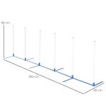 Slalomhinder för Agilityträning, Justerbara Slalompinnar med Bärväska, Rolig Aktivitet för Hundar i Trädgården, Vit/Blå, 305 x 60 x 94 cm