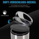 Rymlig Pedalhink Rostfritt Stål Stor Soptunna med Soft-Close Lock och Innerhink Fingeravtryckstålig Silver 29,2 X 62,5 Cm 30 L
