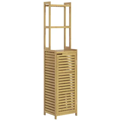 Badrumsskåp Sidoskåp Natur av Bambu 38,5 x 33 x 170 cm