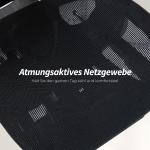 Kontorsstol Ergonomisk Svart Mesh och Plast för Hemmakontor Skrivbordsstol med Fotstöd och Justerbart Nackstöd Andningsbar